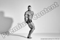 Underwear Man White Moving poses Muscular Short Brown Dynamic poses Academic